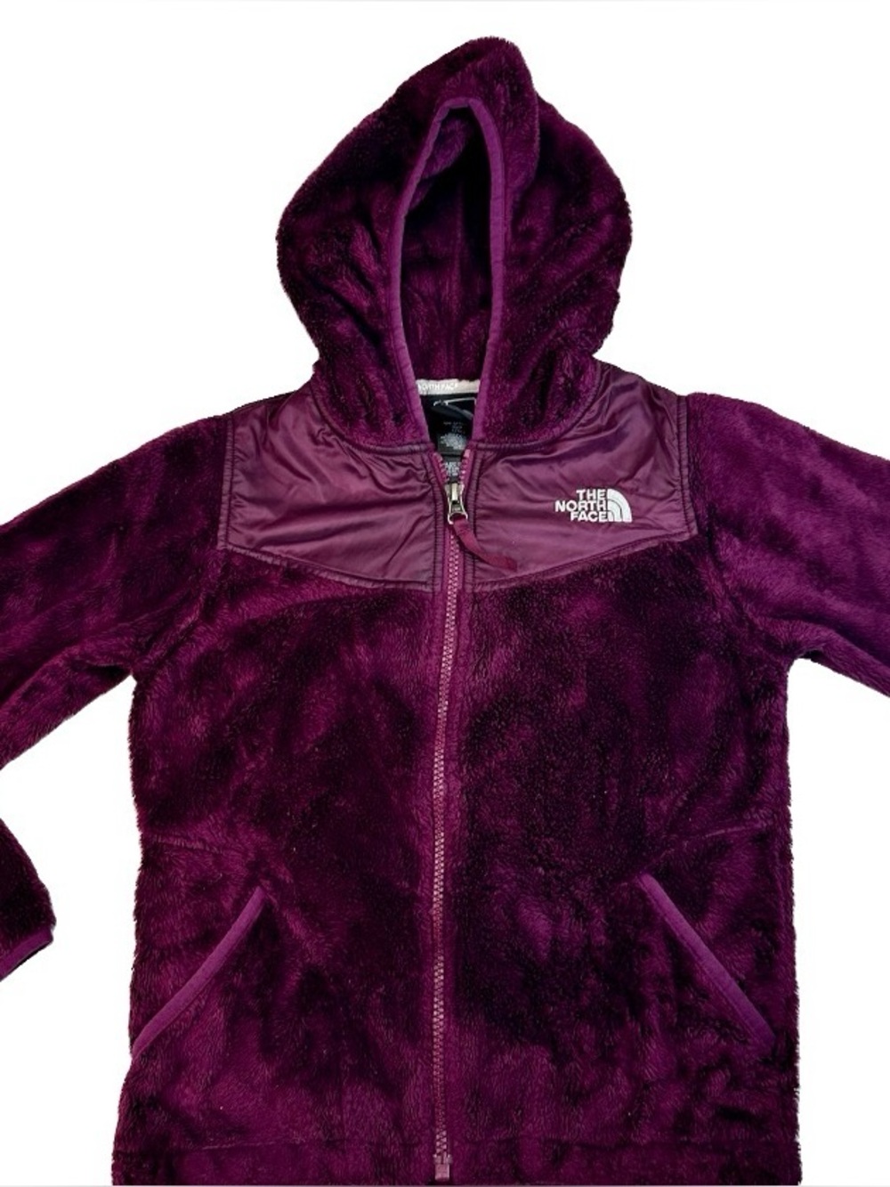 The North Face Girls S 7/8 Purple Hooded Full Zip Jacket w/ Pockets